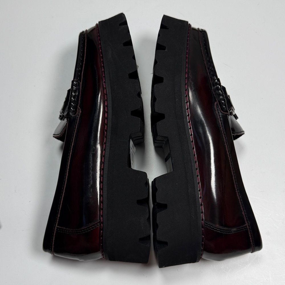 Donald Pilner Marvell Lug Loafer Buckle Chunky Shoe Bordeaux S-522 Sz 6.5 - Picture 10 of 11